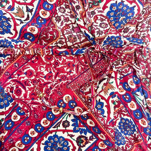 Calvin Klein Faux Wrap V-Neck Floral Maxi Dress Sz 4 Boho - Picture 8 of 9